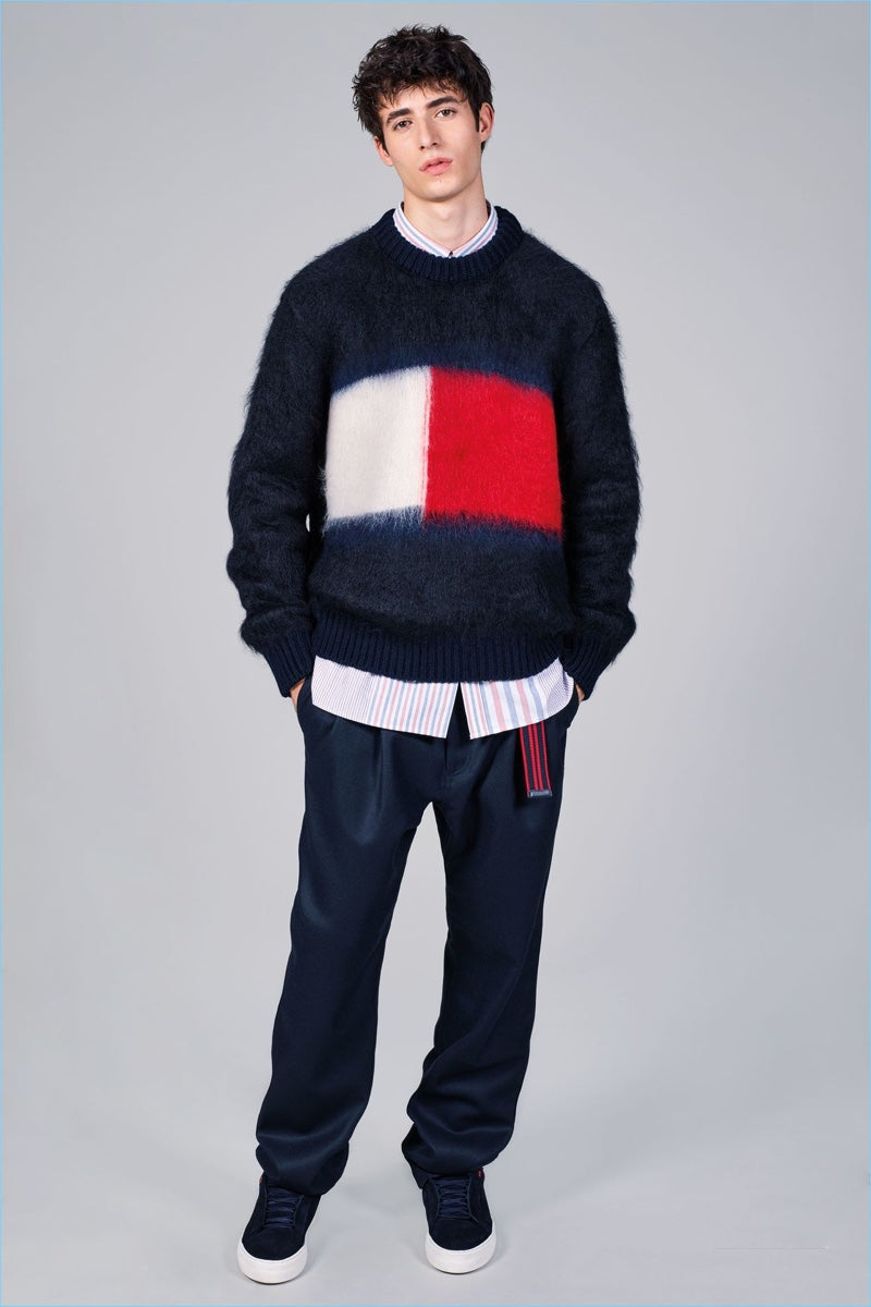 Tommy Hilfiger Mohair-Pullover mit Rundhalsausschnitt für Herren