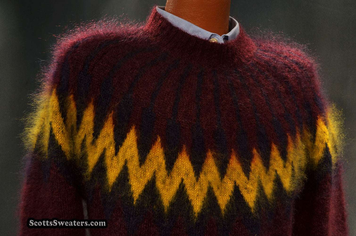 Mohairpullover mit Rundhalsausschnitt für Herren