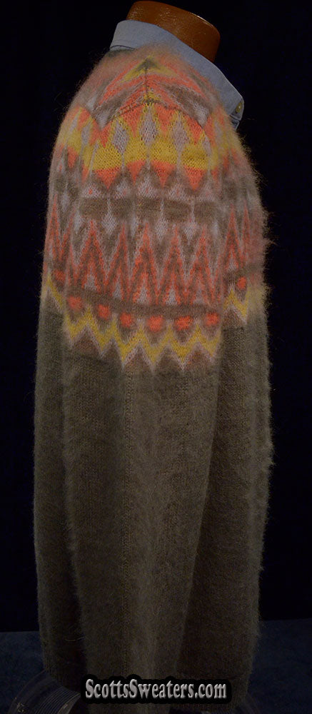 Herren-Rundhalspullover aus Mohair im Fair-Isle-Design