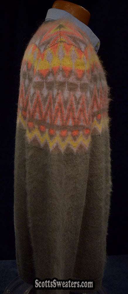Men's Crewneck Mohair Sweater in Fair Isle Design