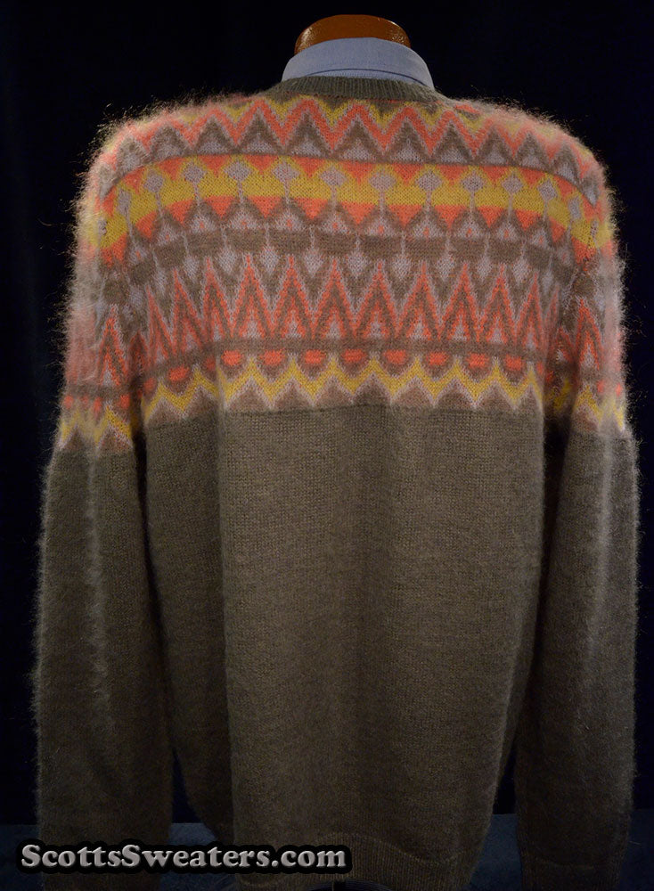 Herren-Rundhalspullover aus Mohair im Fair-Isle-Design