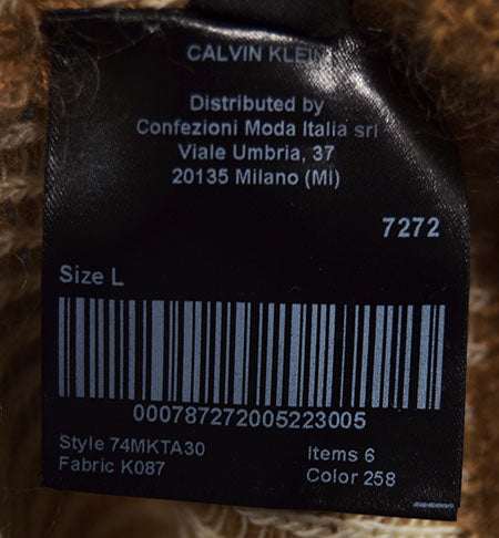 Beige mohair crewneck sweater by Calvin Klein Raf Simons for men, small-medium, in stock