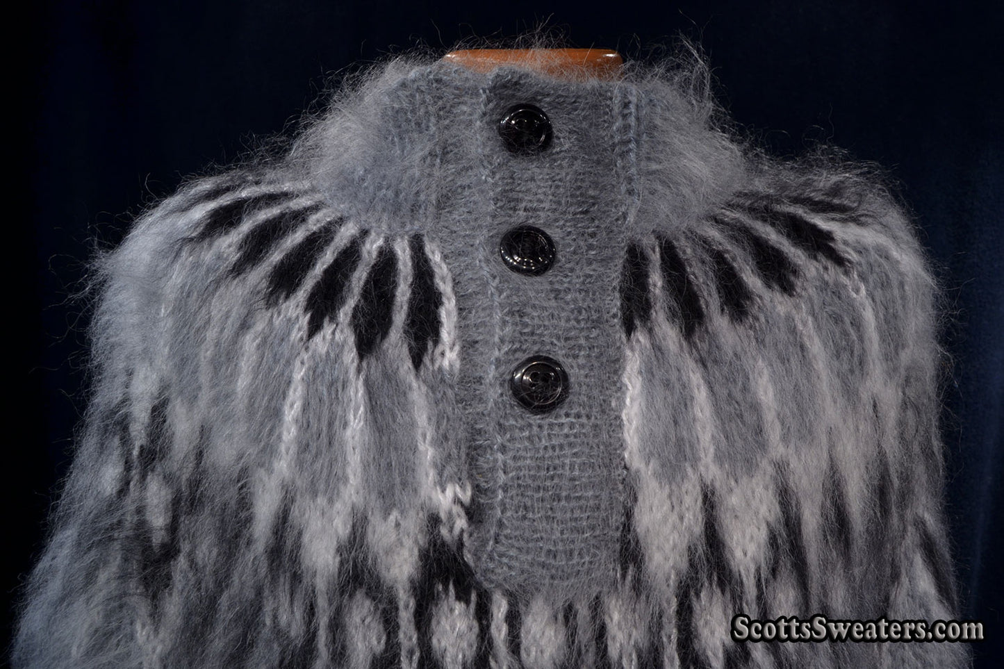 Men's Henley-style Hand-Knit mohair sweater