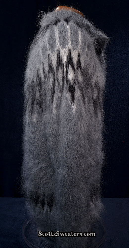 Men's Henley-style Hand-Knit mohair sweater