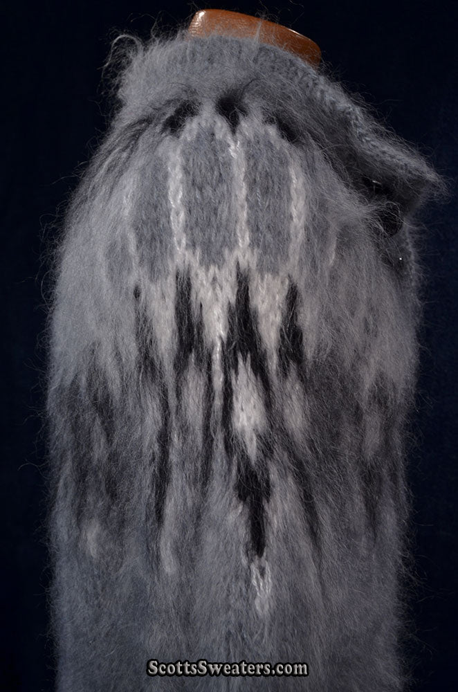 Men's Henley-style Hand-Knit mohair sweater