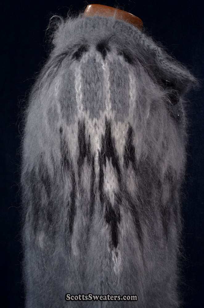 Men's Henley-style Hand-Knit mohair sweater