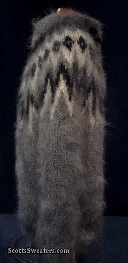 Men's cardigan hand-knit mohair sweater