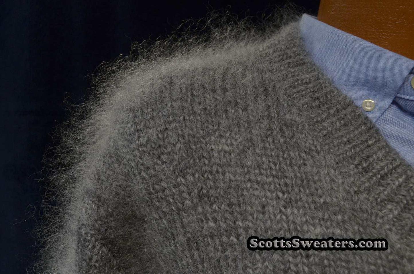 Luxuriös weicher Mohair-Cardigan mit Reißverschluss vorne für Herren