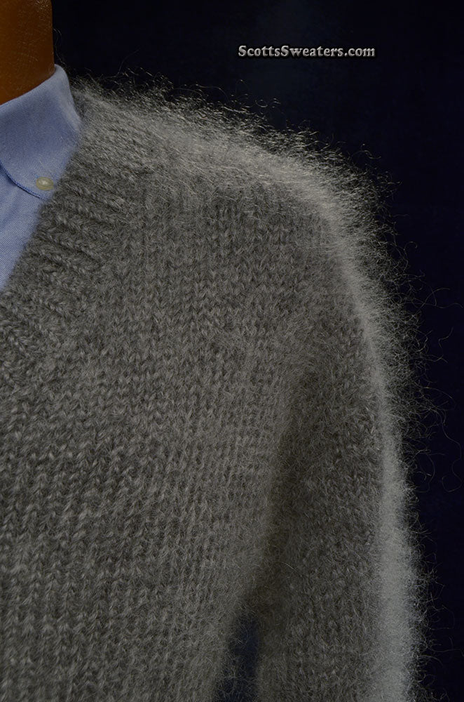 Men's Luxuriously Soft Zipper-front Mohair cardigan Sweater
