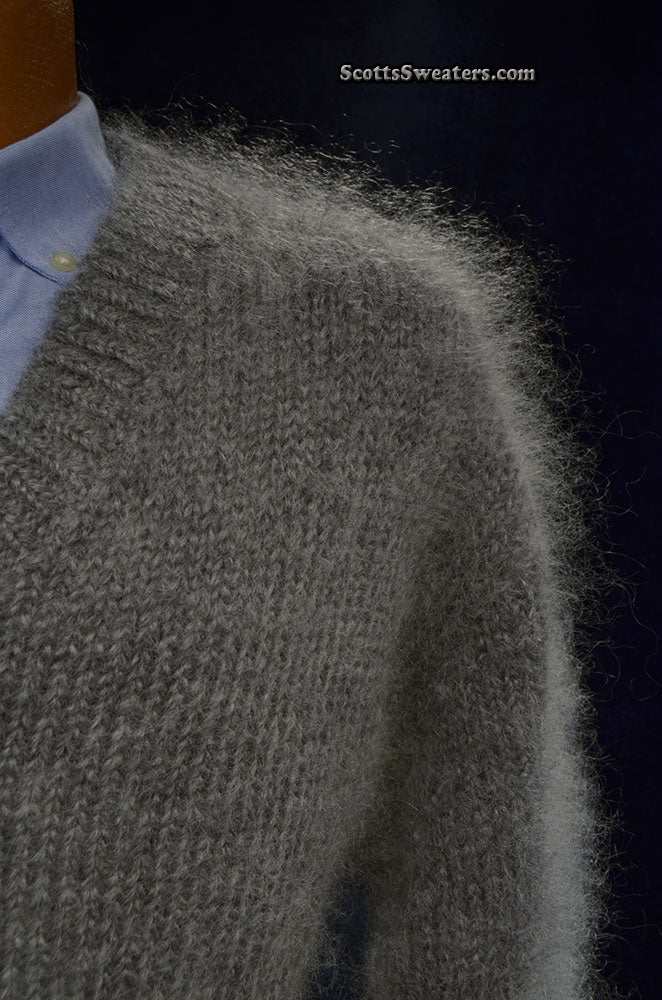 Luxuriös weicher Mohair-Cardigan mit Reißverschluss vorne für Herren