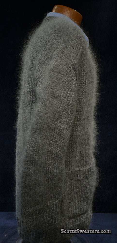 Luxuriös weicher Mohair-Cardigan mit Reißverschluss vorne für Herren