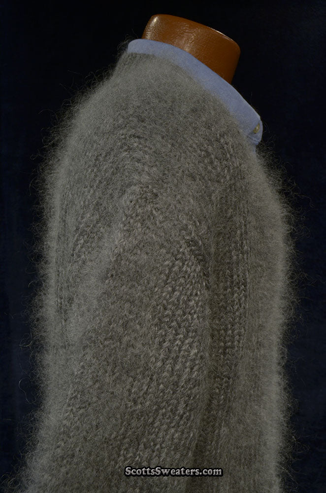 Men's Luxuriously Soft Zipper-front Mohair cardigan Sweater
