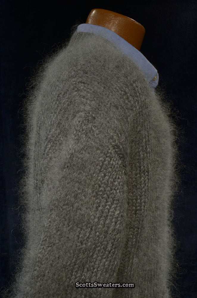 Luxuriös weicher Mohair-Cardigan mit Reißverschluss vorne für Herren