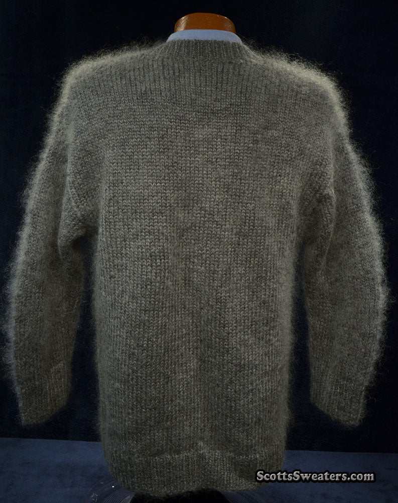 Luxuriös weicher Mohair-Cardigan mit Reißverschluss vorne für Herren