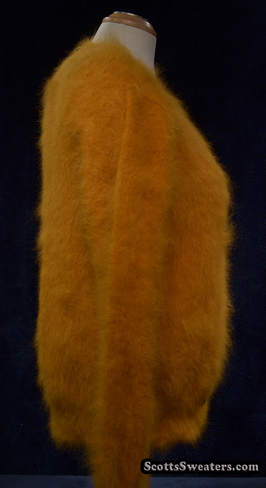 Woman's Gold Ultra-Soft Angora Cardigan Sweater