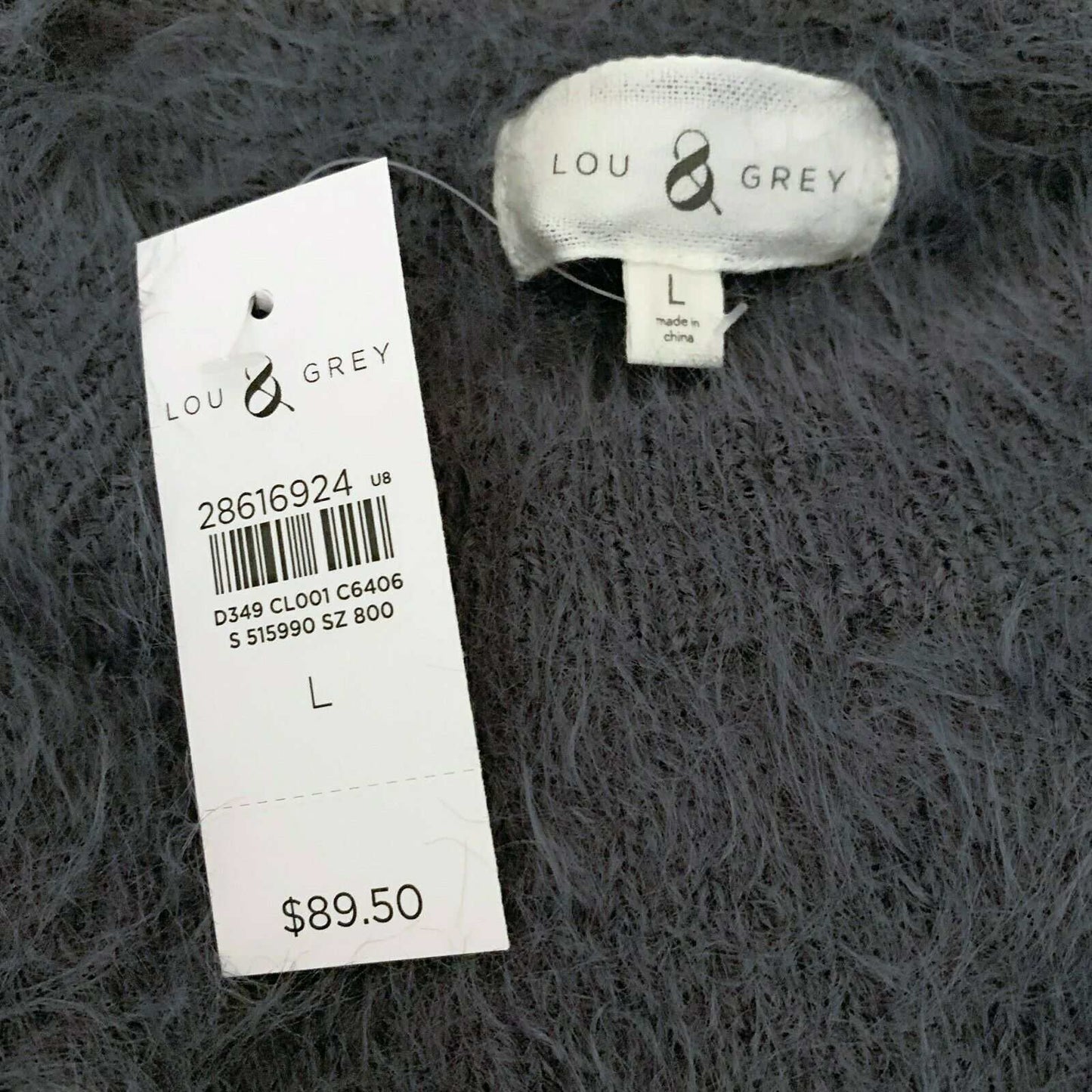 Grey and white Fair Isle matching sweater and skirt set made of ultra-soft nylon