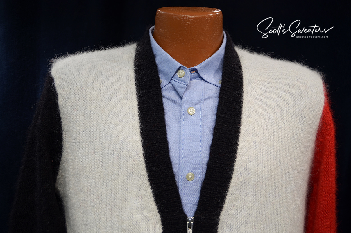 WeSC unisex skateboarder street wear mohair cardigan sweater with zipper front in medium size