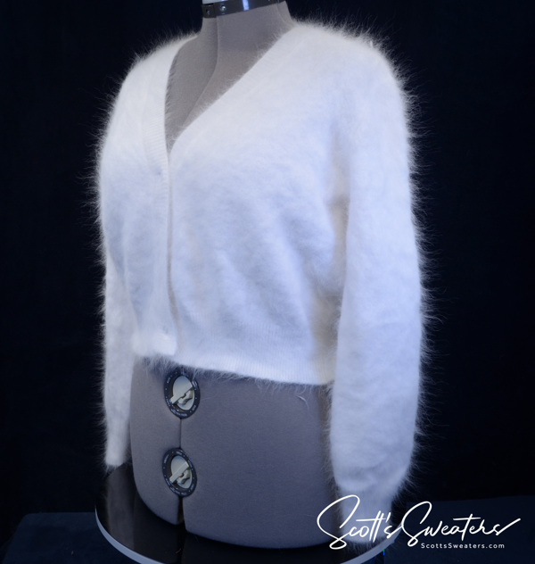 Woman's Light Short-Style Angora Cardigan Sweater