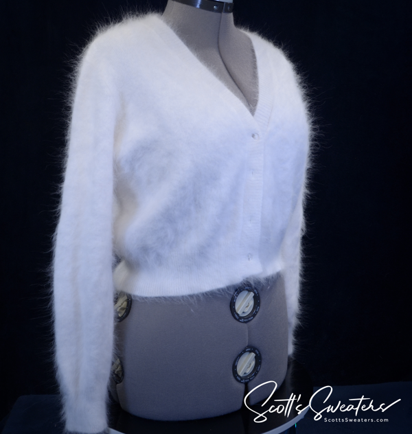 Woman's Light Short-Style Angora Cardigan Sweater