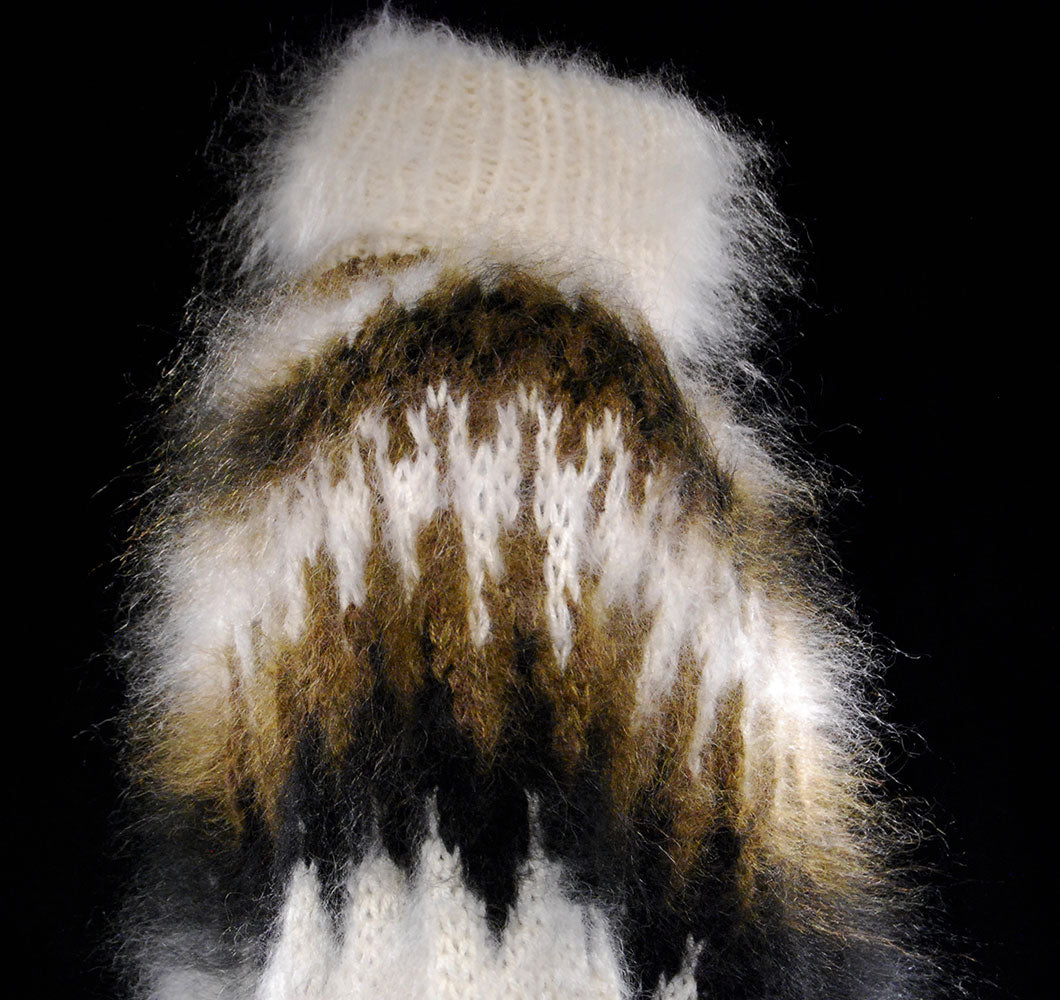 Handgestrickter Mohair-Rollkragenpullover für Herren