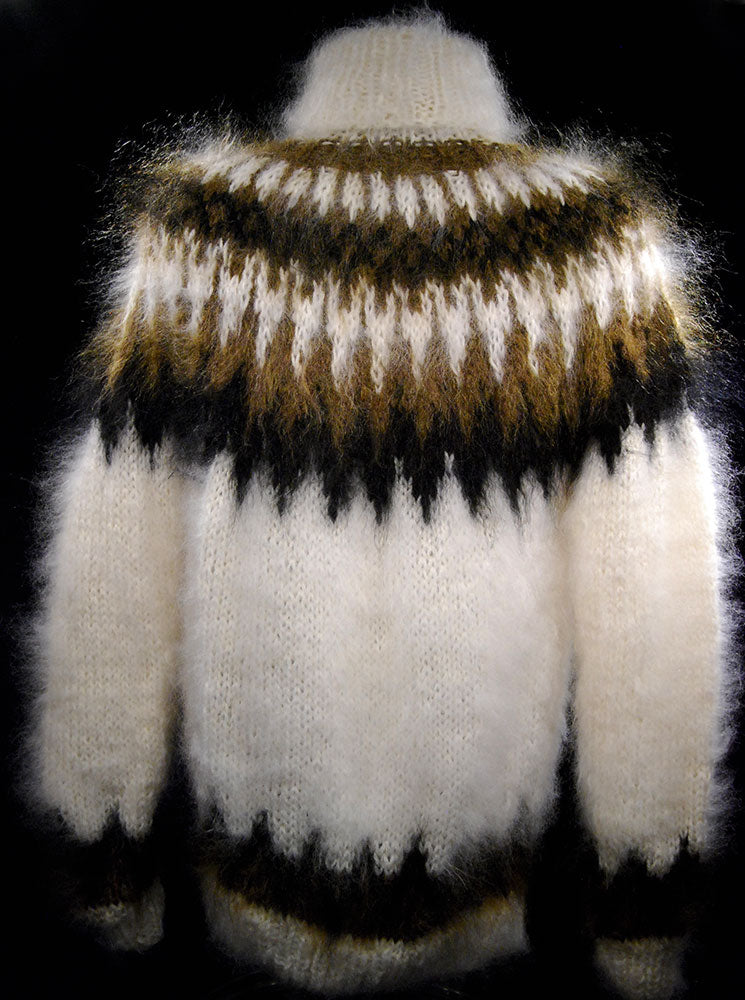 Handgestrickter Mohair-Rollkragenpullover für Herren