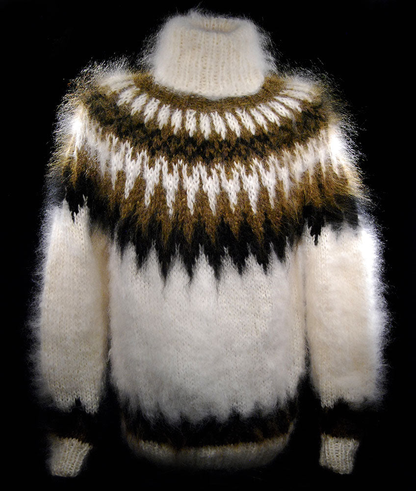 Handgestrickter Mohair-Rollkragenpullover für Herren