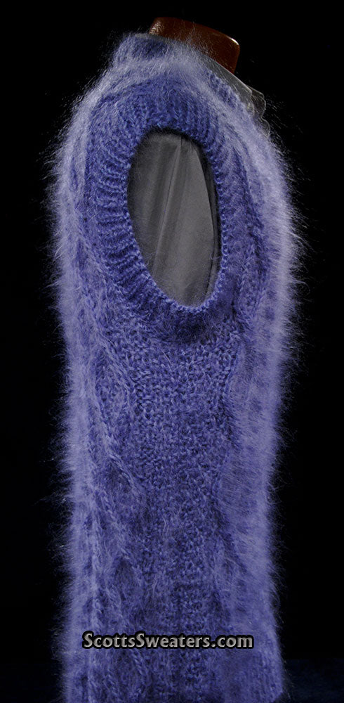 Handgestrickte ärmellose Pulloverweste aus Mohair für Herren