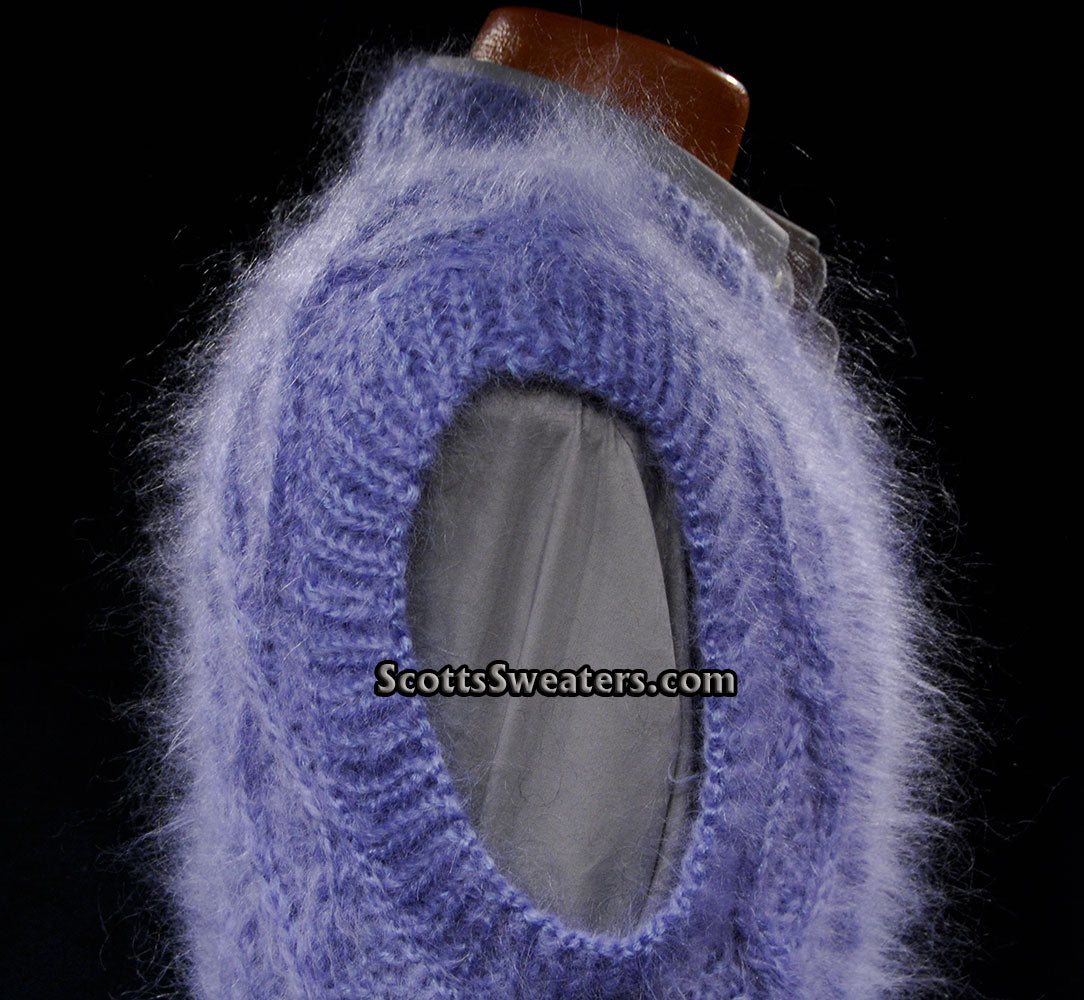 Handgestrickte ärmellose Pulloverweste aus Mohair für Herren