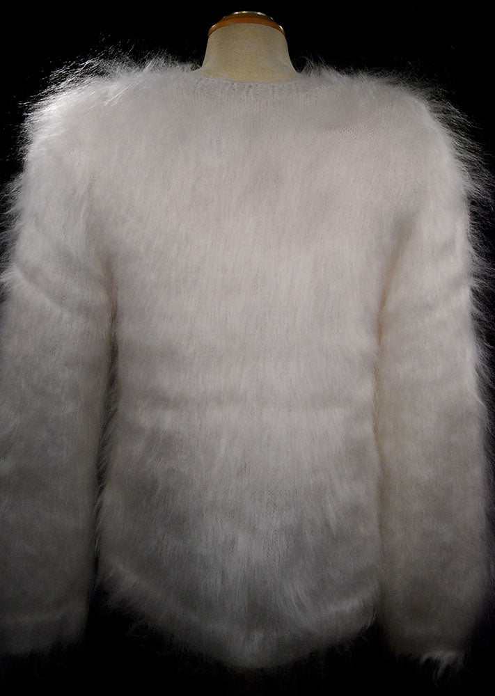 Women's Mohair Sweater Fuzzy Hand-Knit Pullover