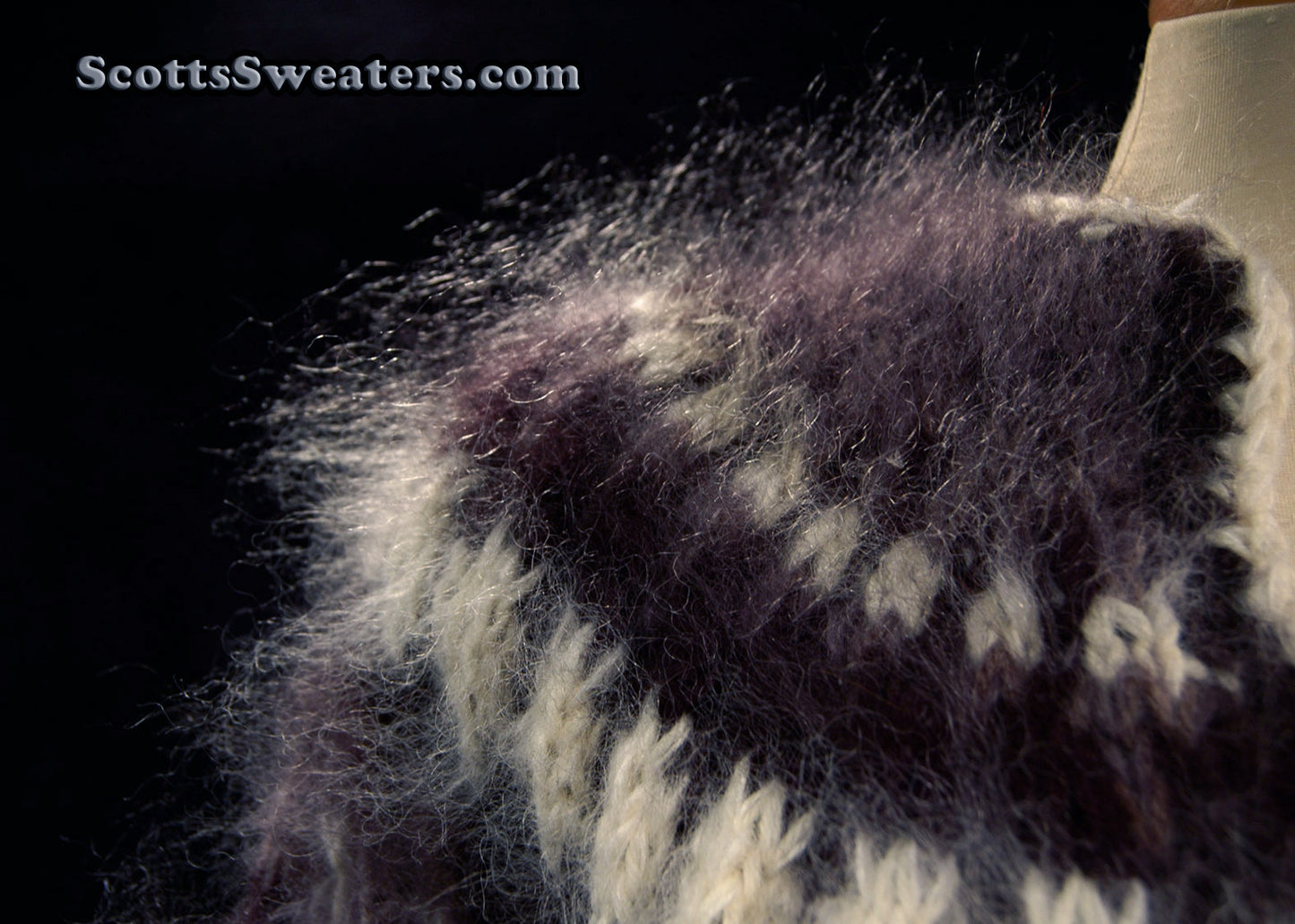 Unisex Zipper-Front Icelandic Handknit Cardigan Style Mohair Sweater