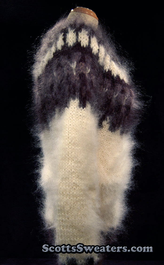 Unisex Zipper-Front Icelandic Handknit Cardigan Style Mohair Sweater