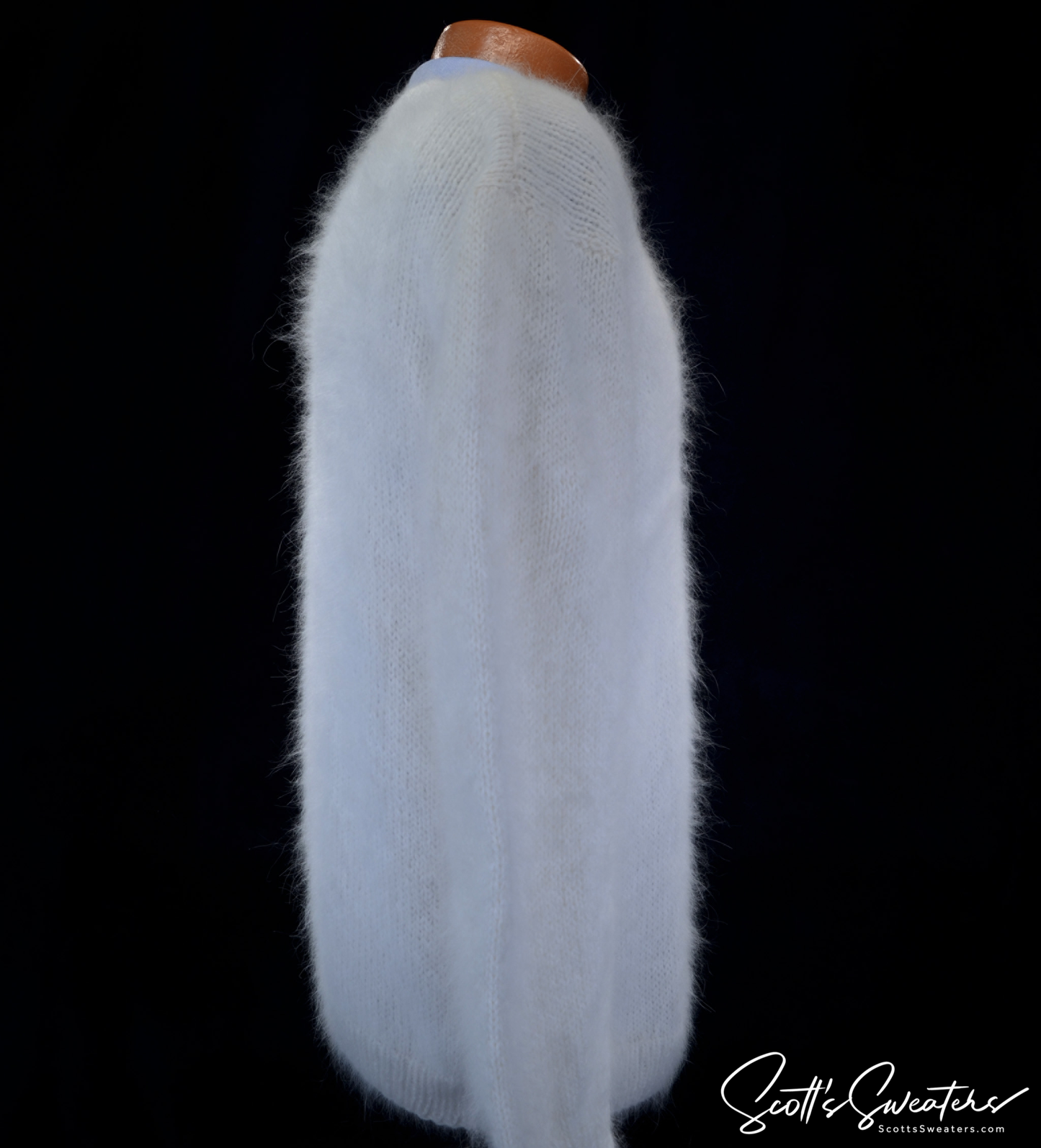 Handgestrickter luxuriöser Angorapullover mit V-Ausschnitt für Herren