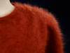 Brick-red woman's angora jewel-neck pullover sweater by Connie A Lee in small/medium size