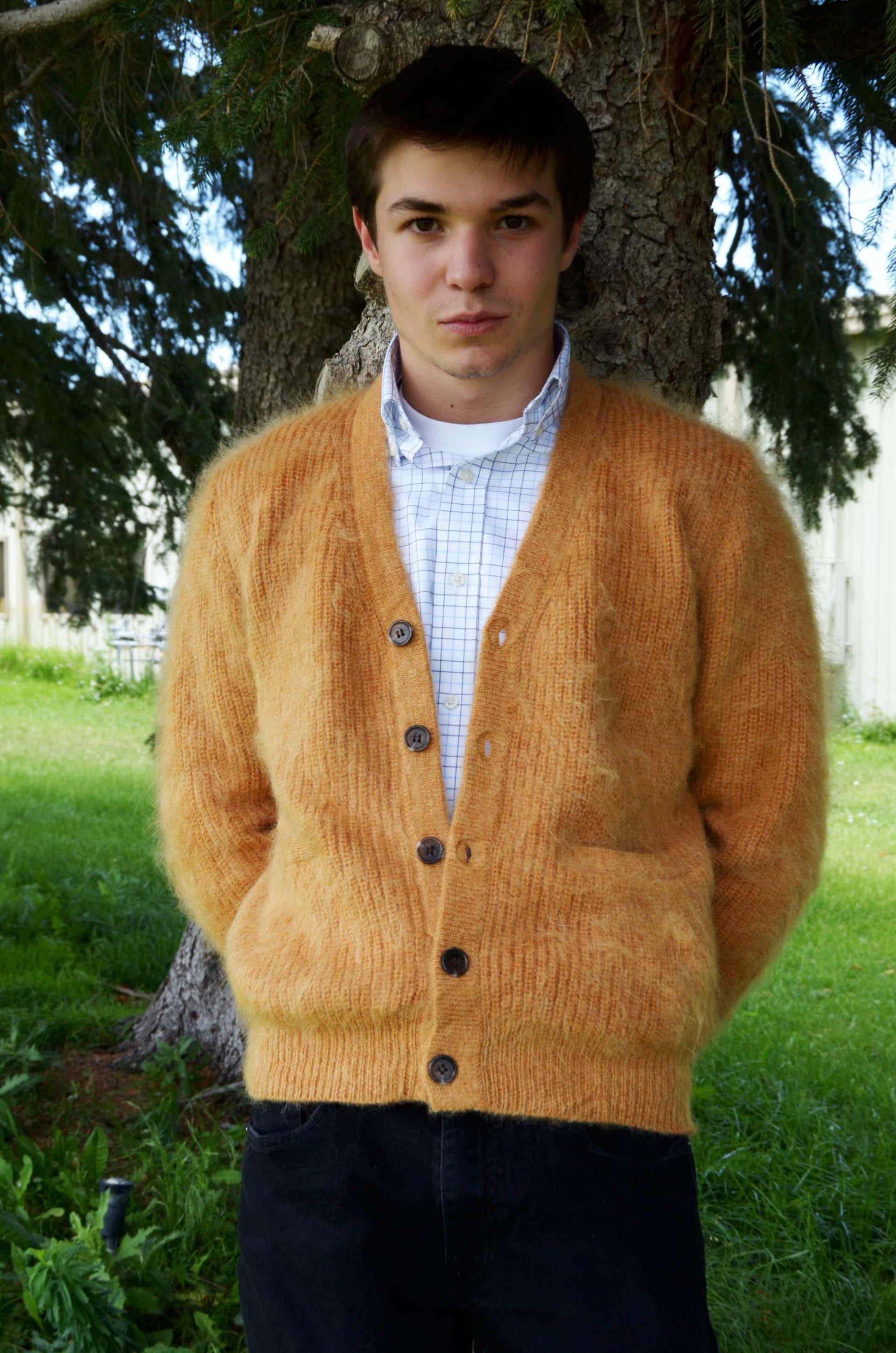 mohair cardigan mens