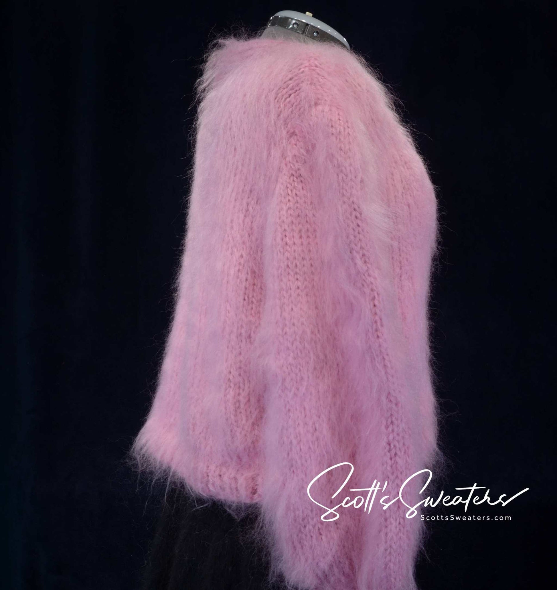Pink Women's Mohair Cardigan Sweater
