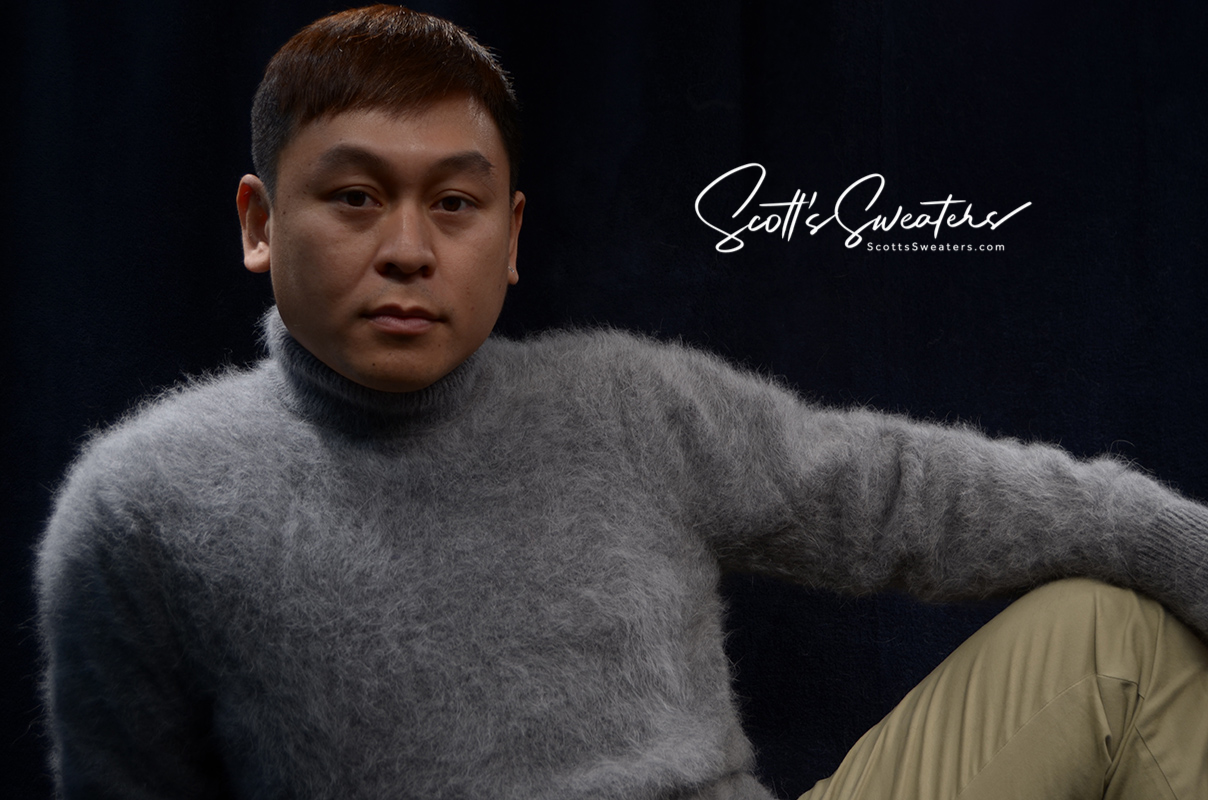 Men's Ultra-Soft Angora Turtleneck Sweater