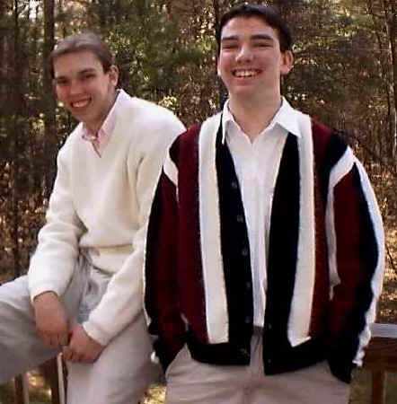 Men's Retro Striped Faux-Mohair Cardigan Sweater