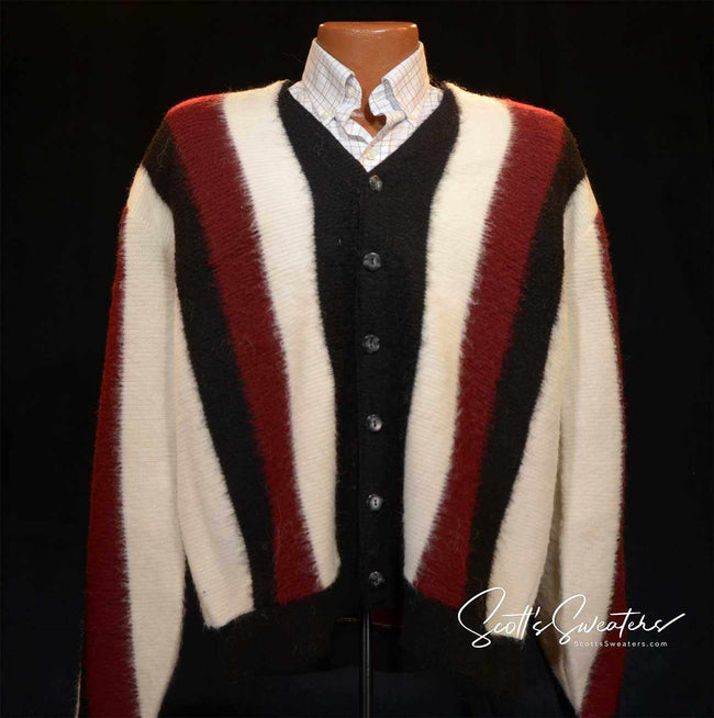 Striped Men's Retro Cardigan Sweater