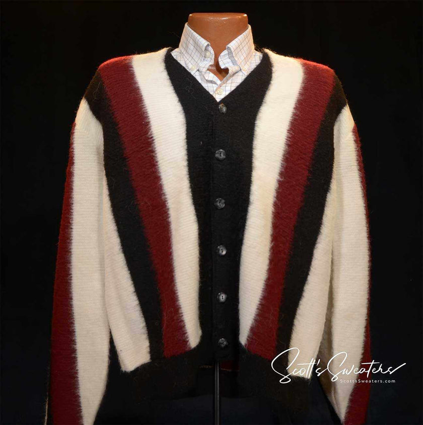Striped Men's Retro Cardigan Sweater