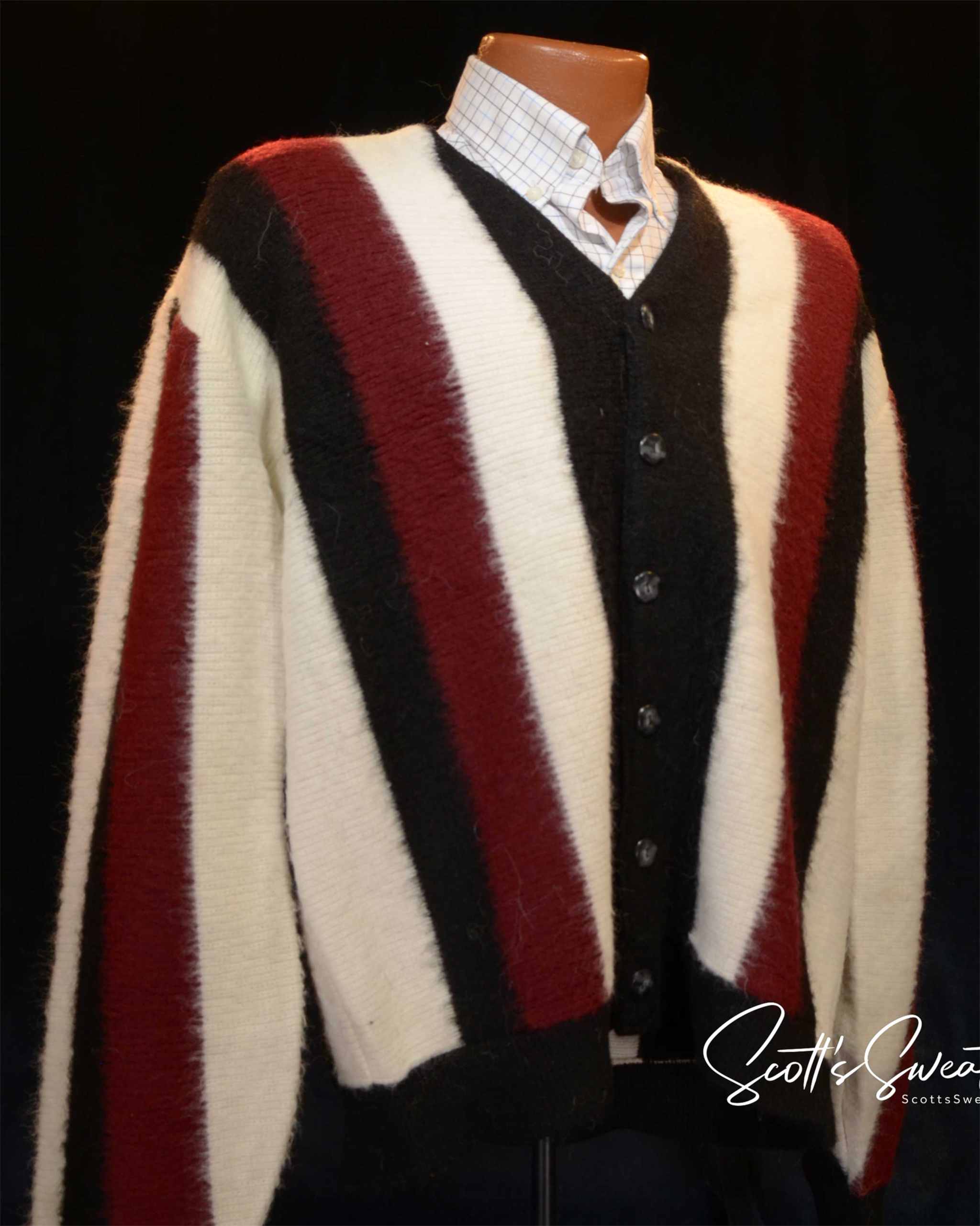 Striped Men's Retro Cardigan Sweater