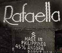 Woman's black angora crewneck sweater by Rafaella with vertical ribbing, size medium (44)
