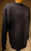 Black angora sweater by Rafaella with vertical ribbing and crewneck style in medium size