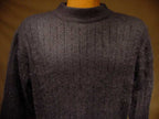 Woman's black angora crewneck sweater with vertical ribbing by Rafaella, size medium