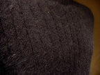 Woman's black angora crewneck sweater with vertical ribbing by Rafaella, medium size 44