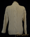 Woman's cabled mock-turtleneck sweater in soft angora and lambswool blend