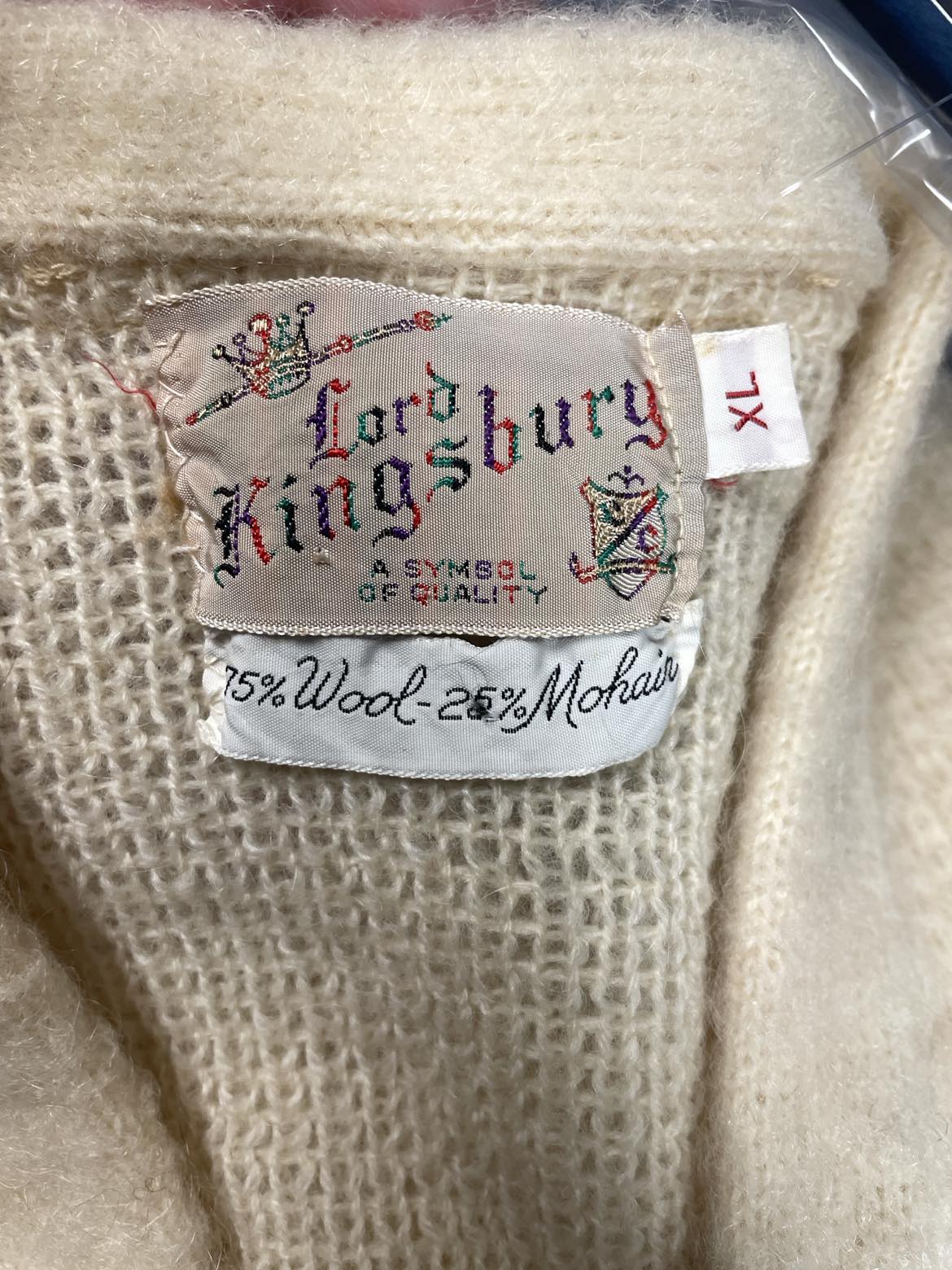 Seltener klassischer Retro-Mohair-Cardigan für Herren