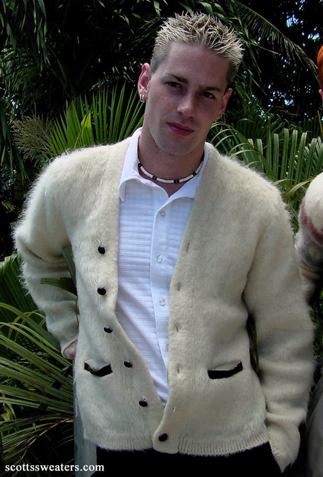Seltener klassischer Retro-Mohair-Cardigan für Herren