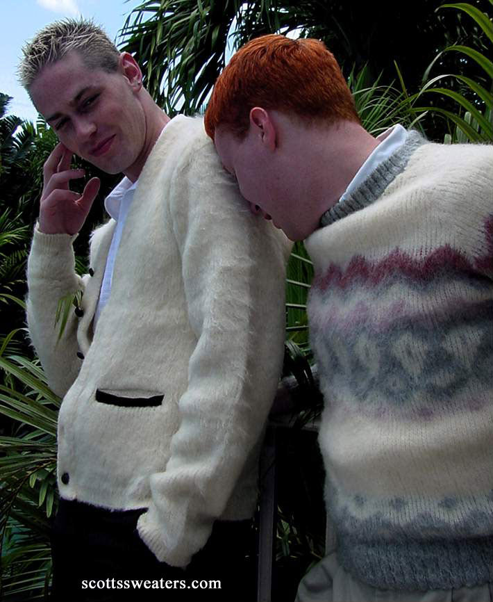 Seltener klassischer Retro-Mohair-Cardigan für Herren