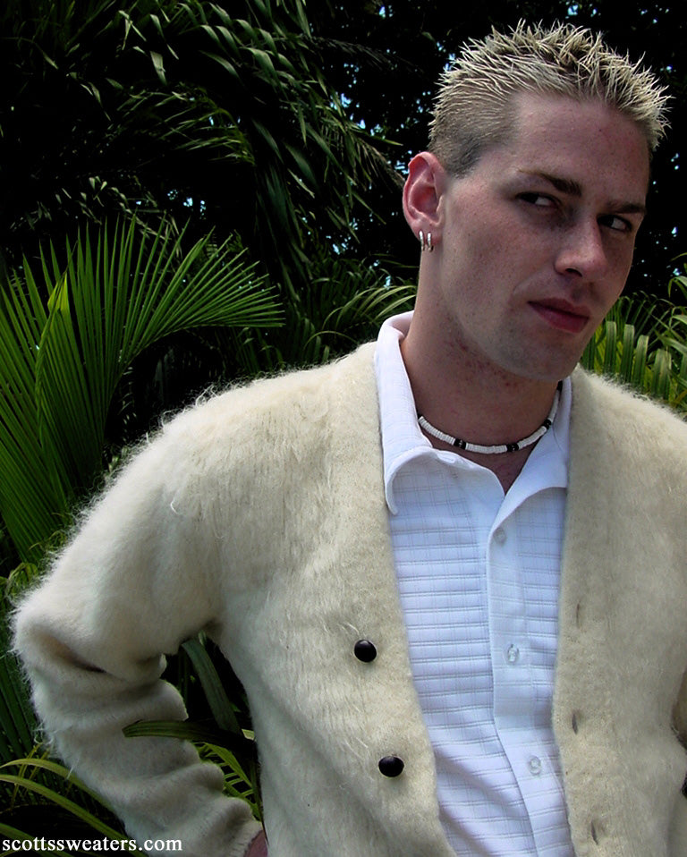 Seltener klassischer Retro-Mohair-Cardigan für Herren