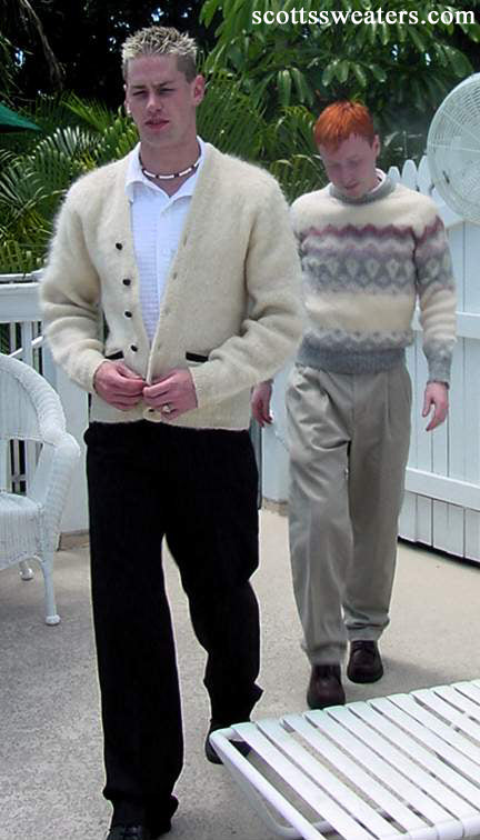 Seltener klassischer Retro-Mohair-Cardigan für Herren
